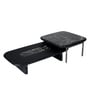 Edison Metal Nesting Coffee Table Set in Black Finish with Black Marble Top 