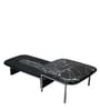 Edison Metal Nesting Coffee Table Set in Black Finish with Black Marble Top 