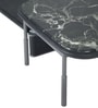 Edison Metal Nesting Coffee Table Set in Black Finish with Black Marble Top 