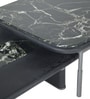 Edison Metal Nesting Coffee Table Set in Black Finish with Black Marble Top 