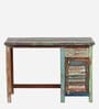 Edmond Solid Wood Writing Table In Distress Finish