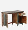 Edmond Solid Wood Writing Table In Distress Finish