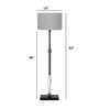 Edmonton Brown Fabric Shade Club Floor Lamp With Aluminium Base