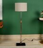 Edmonton Brown Fabric Shade Club Floor Lamp With Aluminium Base