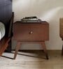 Edmund Solid Wood Bedside Table In Brown Colour