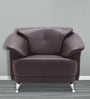 Edo Leatherette 1 Seater Sofa in Brown Colour