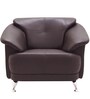 Edo Leatherette 1 Seater Sofa in Brown Colour