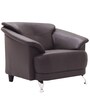 Edo Leatherette 1 Seater Sofa in Brown Colour