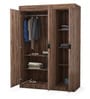 Edward 3 Door Wardrobe in Walnut Finish