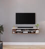 Edward Tv Unit In Exotic Teak & Frosty White Finish