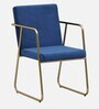 Arsania Velvet Arm Chair In Blue Colour