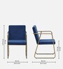 Arsania Velvet Arm Chair In Blue Colour