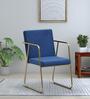 Arsania Velvet Arm Chair In Blue Colour