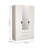 Edwina 3 Door Wardrobe in Glossy White Colour