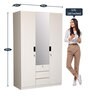 Edwina 3 Door Wardrobe in Glossy White Colour