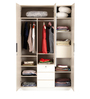 Edwina 3 Door Wardrobe in Glossy White Colour