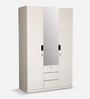 Edwina 3 Door Wardrobe in Glossy White Colour