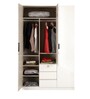 Edwina 3 Door Wardrobe in Glossy White Colour