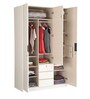 Edwina 3 Door Wardrobe in Glossy White Colour