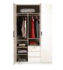 Edwina 3 Door Wardrobe in White Finish