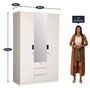 Edwina 3 Door Wardrobe in White Finish