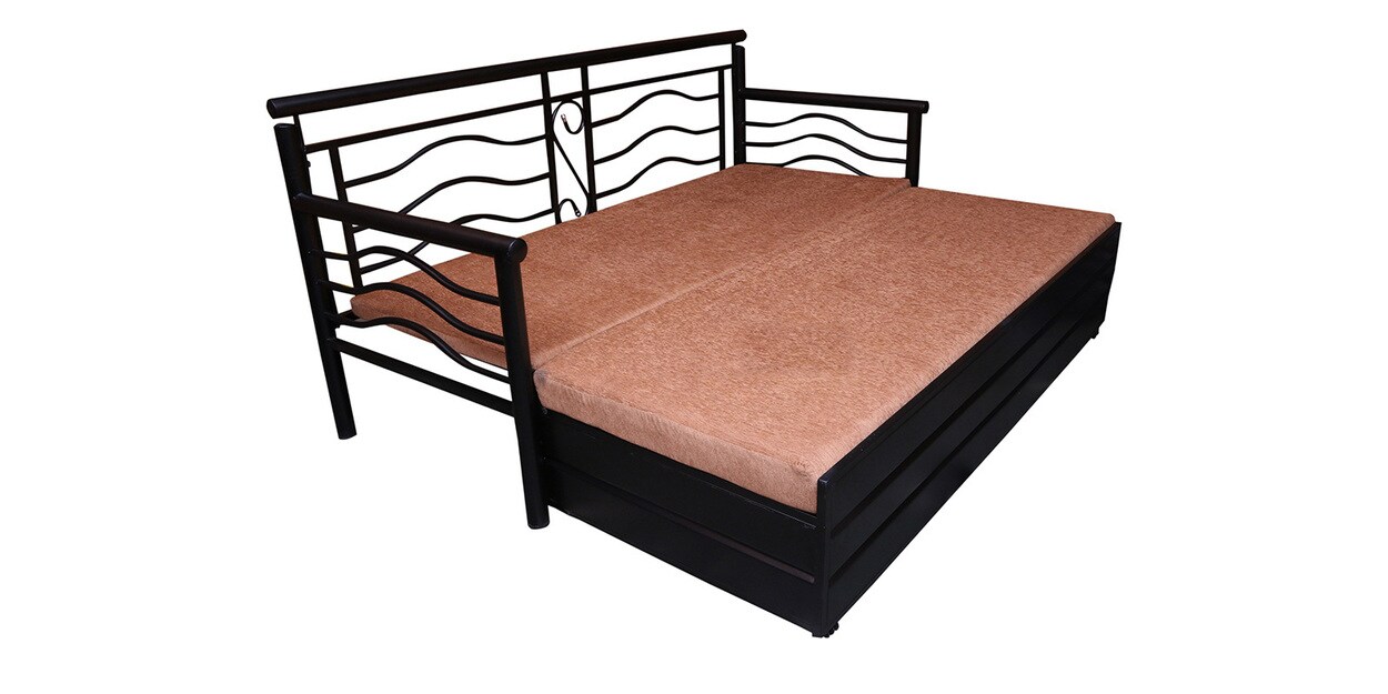 Buy Effilamo Metallic Sofa cum Bed with Hydraulic Storage in Matte