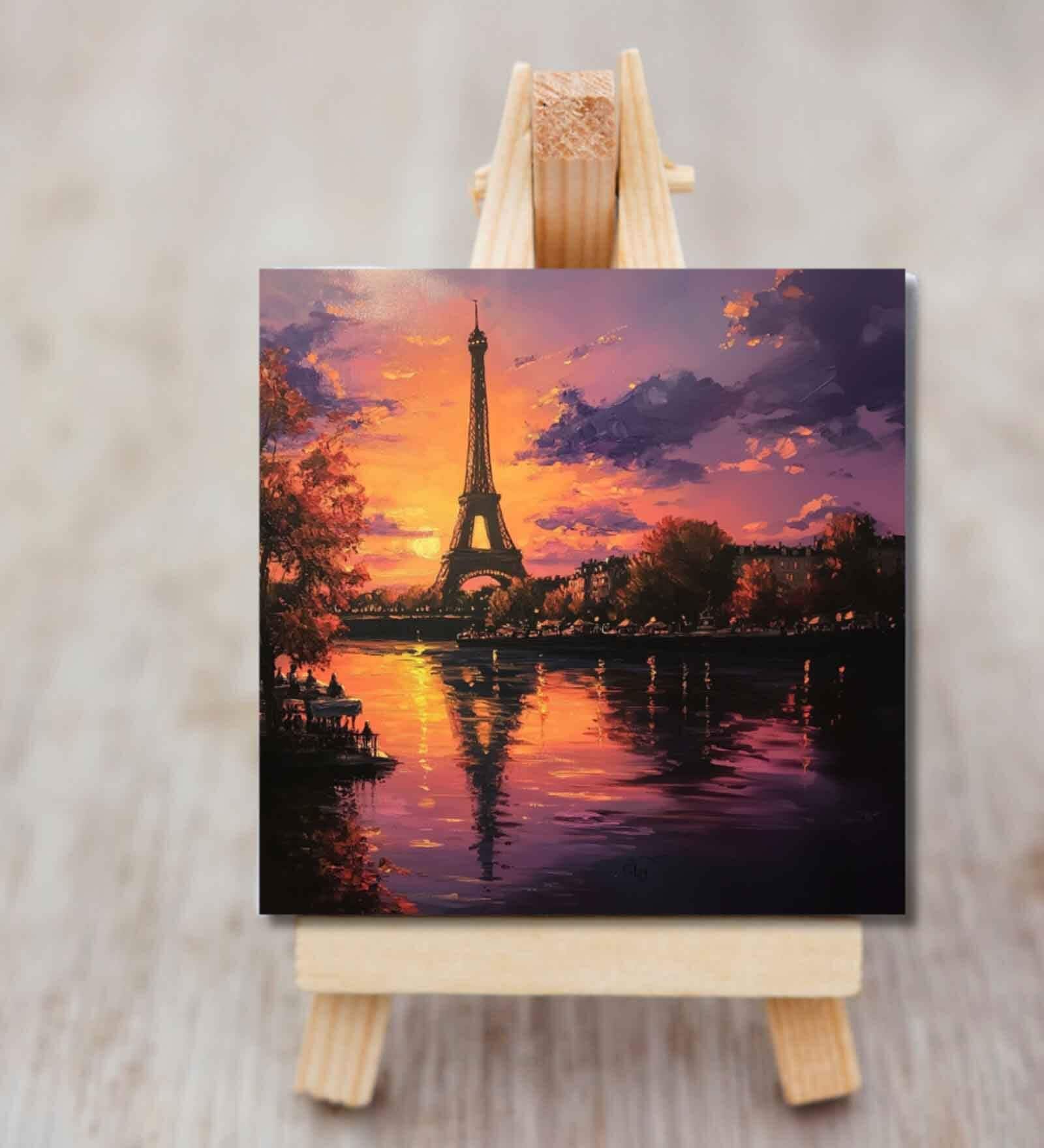 Effiel Tower at Sunset Mini Canvas Frame