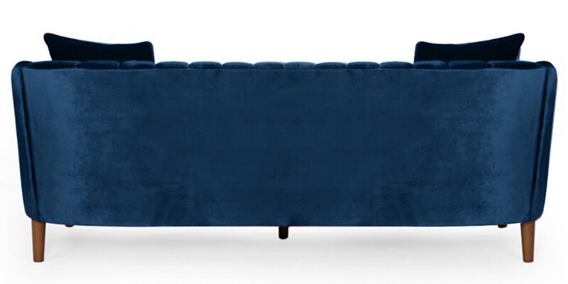 Buy Effervescent Velvet 3 Seater Sofa In Navy Blue Colour By Dreamzz Furniture Online 