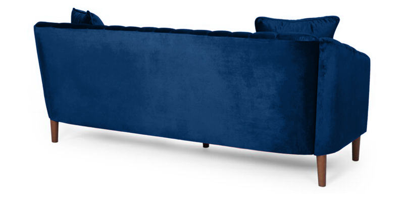 Buy Effervescent Velvet 3 Seater Sofa In Navy Blue Colour By Dreamzz Furniture Online 7213