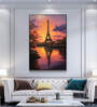 Effiel Tower at Sunset 20inx16in Gallery Wrap Canvas Painting