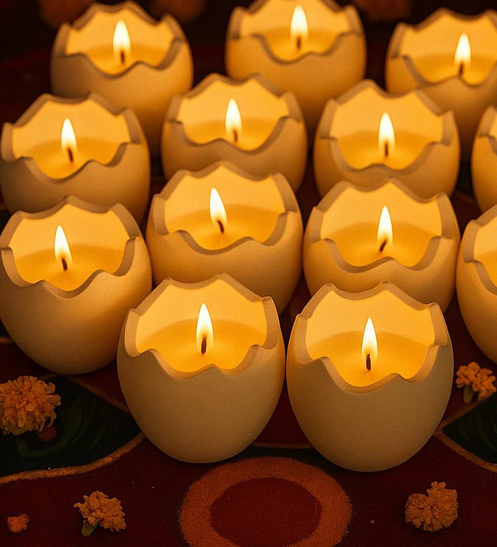 Egg Crakle Shape Candle Jar