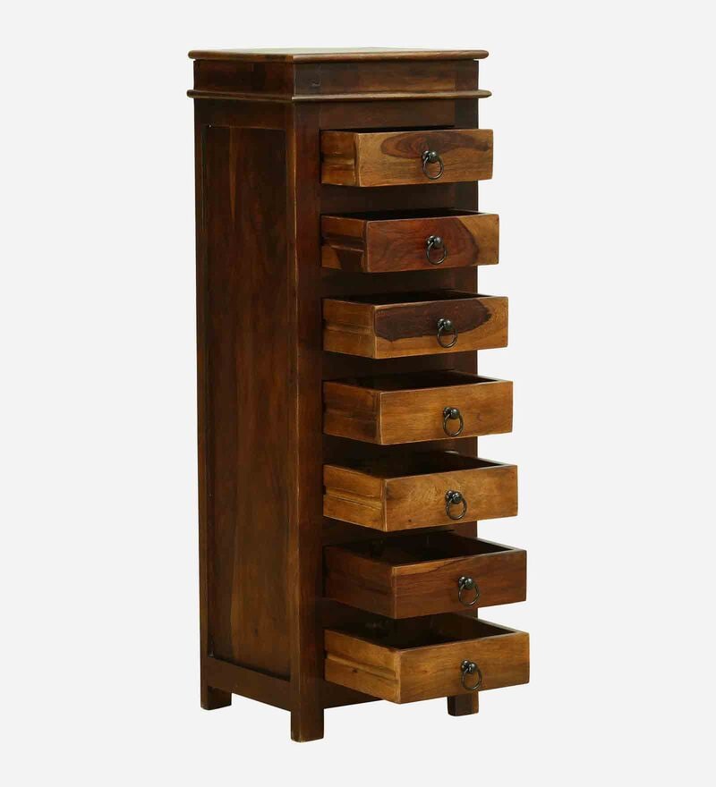 Buy Barkston Sheesham Wood Chest Of Drawers In Provincial Teak Finish