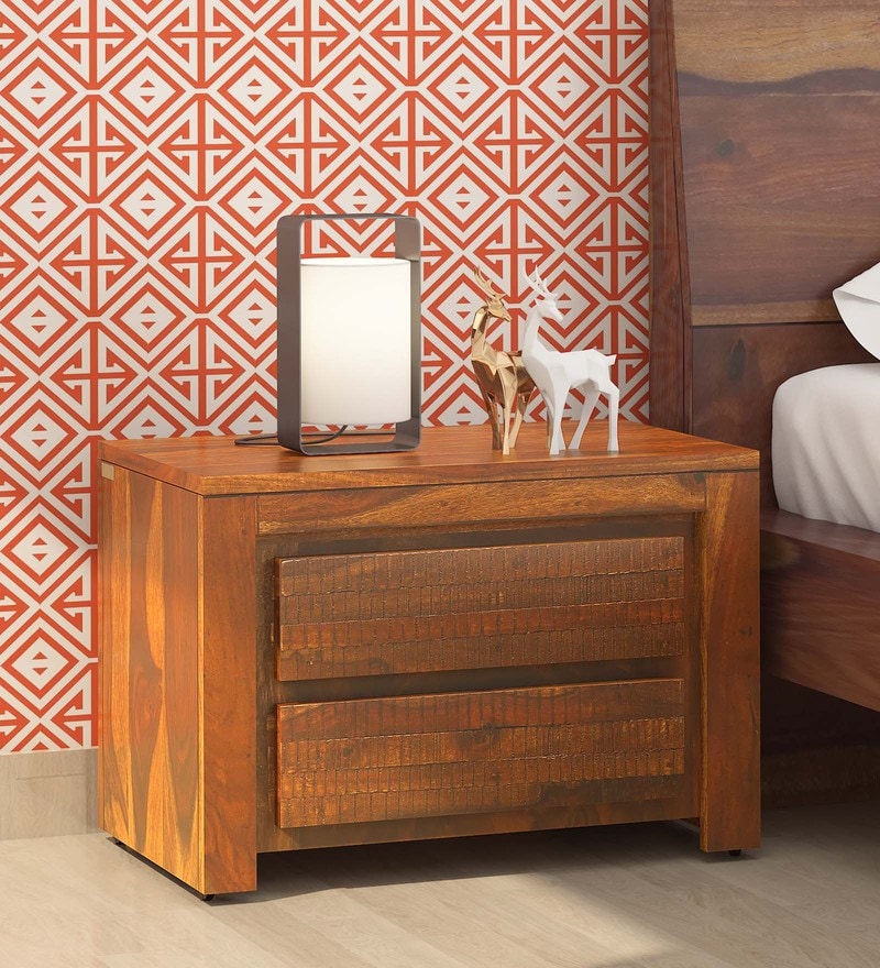 Buy Egypt Solid Wood Night Stand in Rustic Teak Finish by ...