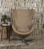 Egg Fabric Lounge Chair in Beige Colour