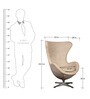Egg Fabric Lounge Chair in Beige Colour
