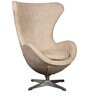 Egg Fabric Lounge Chair in Beige Colour