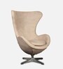 Egg Fabric Lounge Chair in Beige Colour
