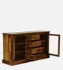 Barkston Sheesham Wood Crockery Unit In Provincial Teak Finish