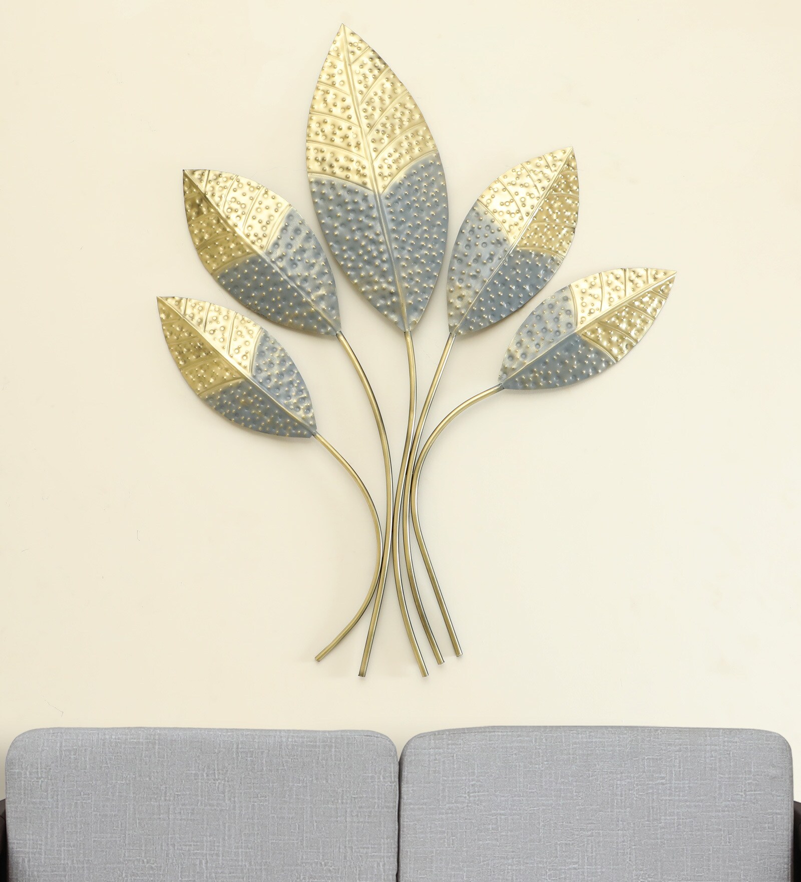 Ehaan Leaf Multicolour Iron Wall Art