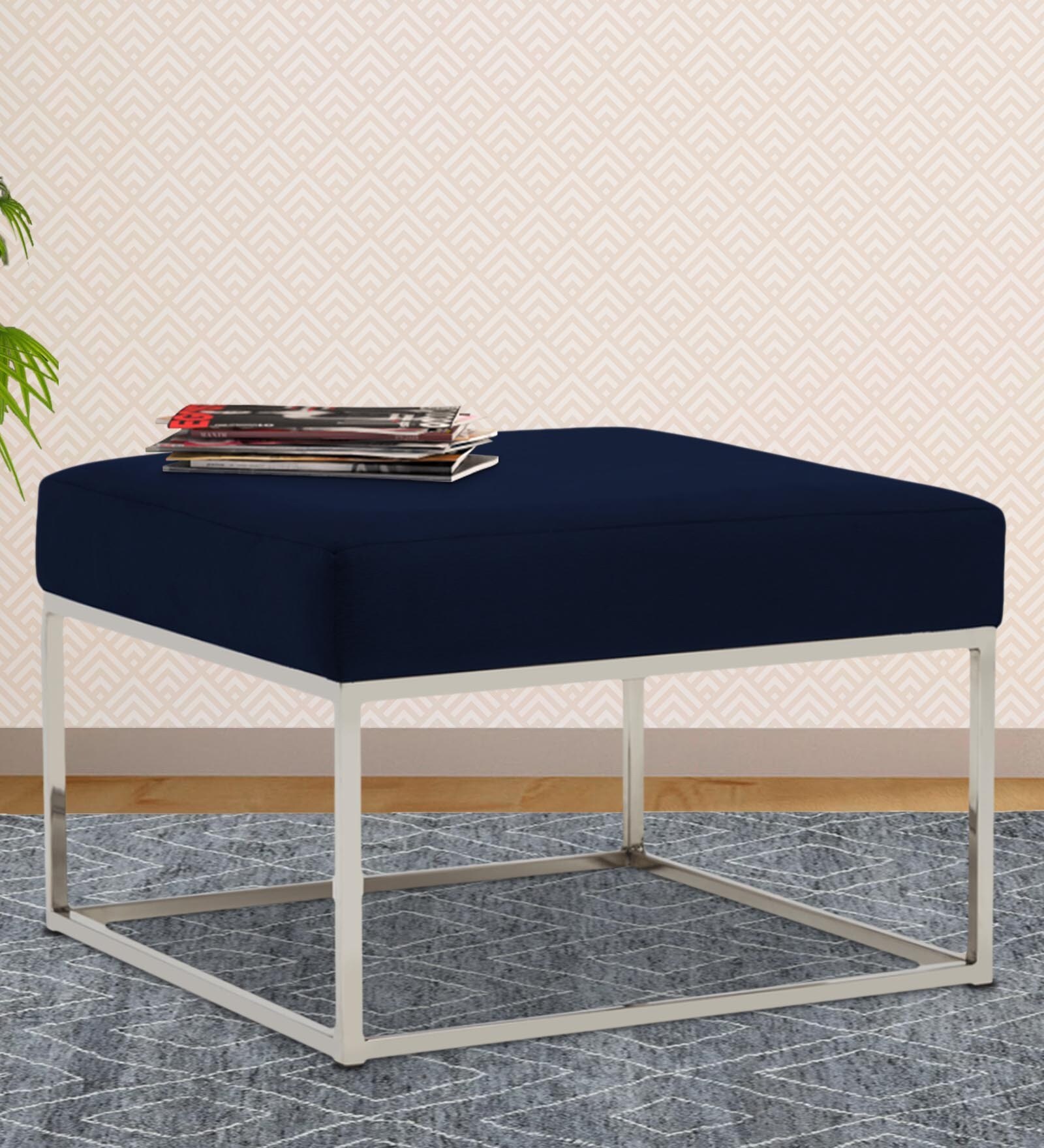 Eiffel Square Stool in Royal Navy Blue Colour