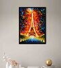 Eiffel Tower Multicolour Synthetic Wood Framed Canvas Wall Painting