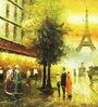 Eiffel Tower Paris Landscape Handmade Oil Painting On Canvas Framed