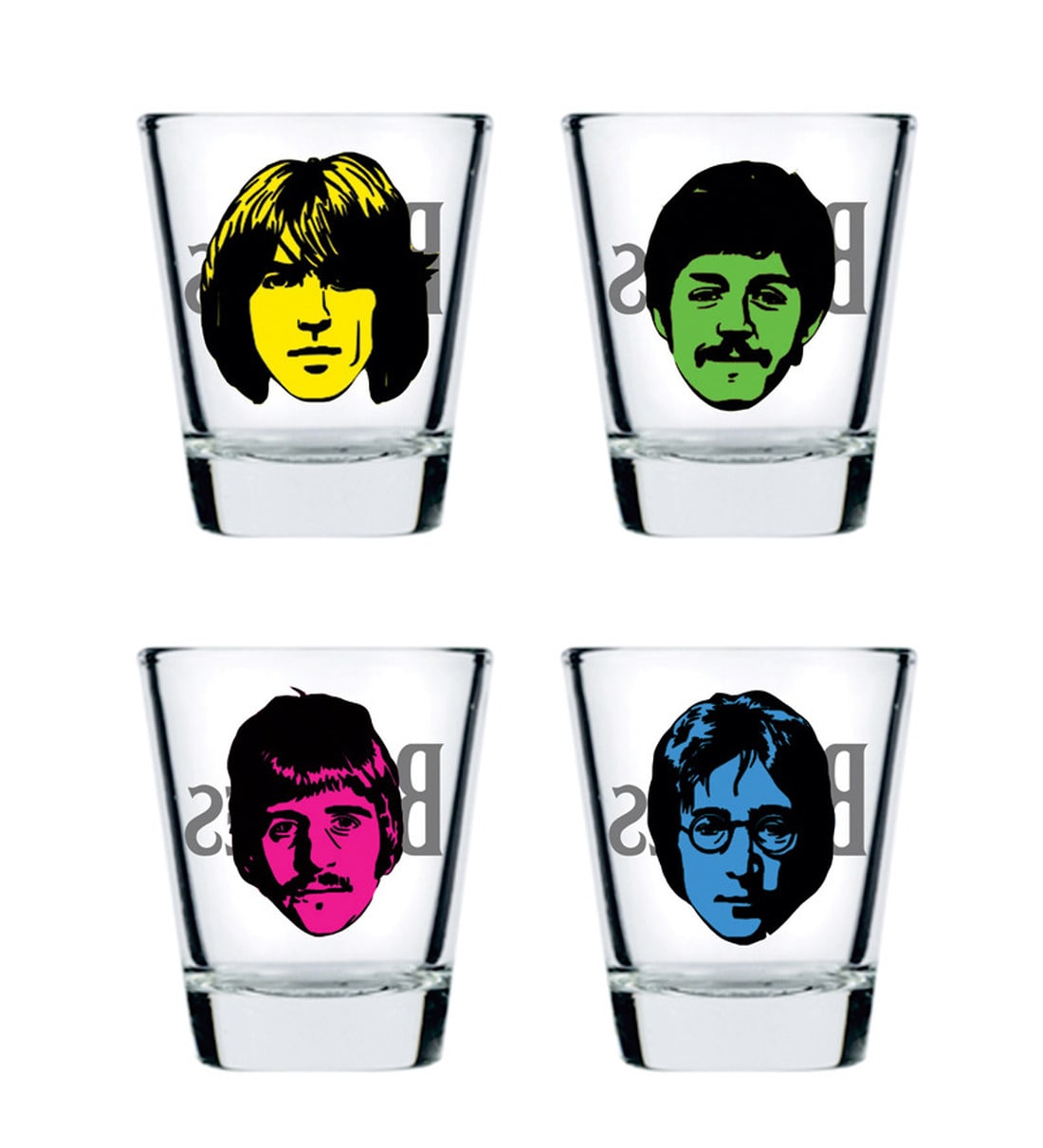 Buy Ek Do Dhai The Beatles Shot Glasses 4 Pcs Online Shot Glasses