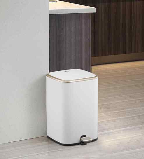 Eko 9333 Cubo Fingerprint Resistant Step Bin White
