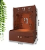 Brown Finish Ek-onkar Holy Symbol Floor Temple with Spacious Wooden Shelf & Inbuilt Focus Light