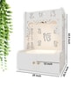 White Finish Ek-onkar Holy Symbol Floor Temple with Spacious Wooden Shelf & Inbuilt Focus Light