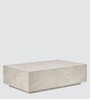 Ekara Sleek Marble Wooden Coffee Table with Stone-Look Finish and Hidden Base Design in Ceramic Colour