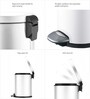 Eko 3 ltrs Round Pedal Dustbin Fingerprint Resistant White Stainless Steel Trash Can With Lid