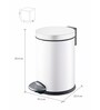 Eko 3 ltrs Round Pedal Dustbin Fingerprint Resistant White Stainless Steel Trash Can With Lid