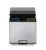 EKO 8228 Essential Triple Liner Recycling Step Bin Metallic